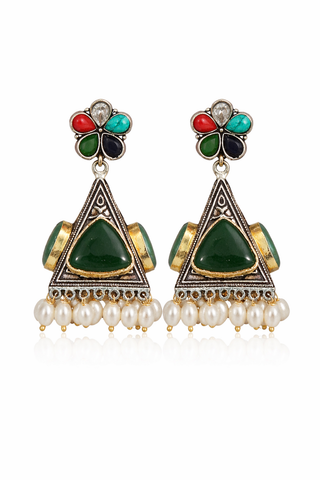 Emerald Green Pearl Jhumka